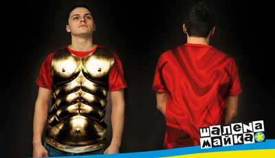 Футболки с полной запечаткой: золотые доспехи